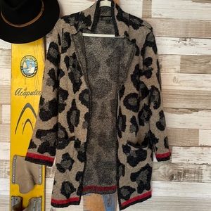 Leopard BoHo cardigan size M